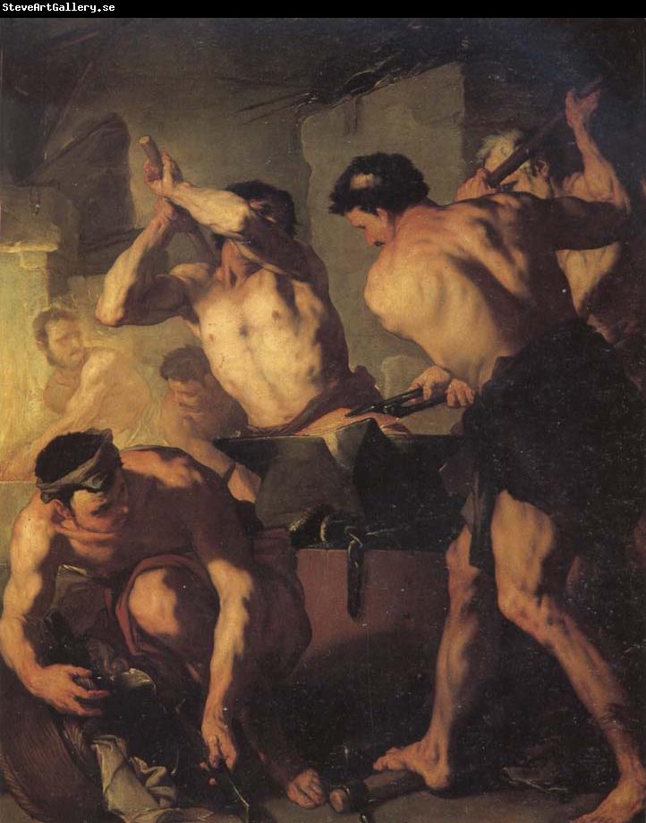 Luca  Giordano The Forge of Vulcan